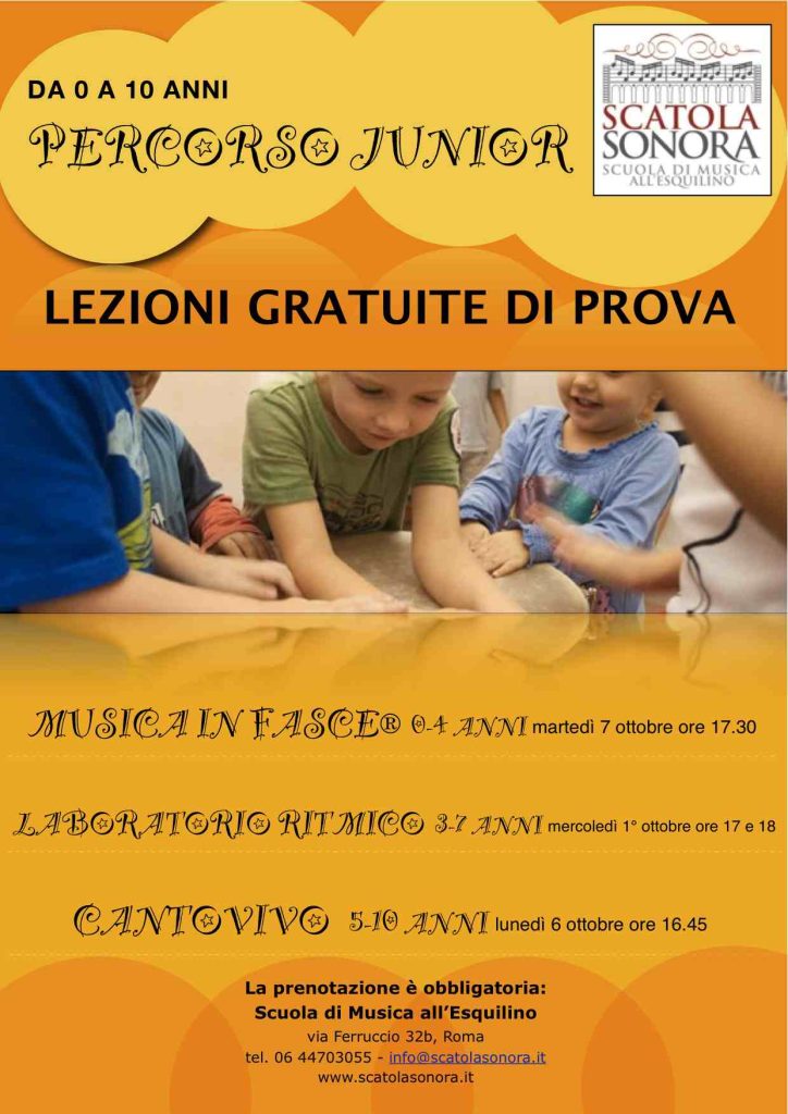 Scopri di più sull'articolo Partecipa alle lezioni di prova del percorso JUNIOR!