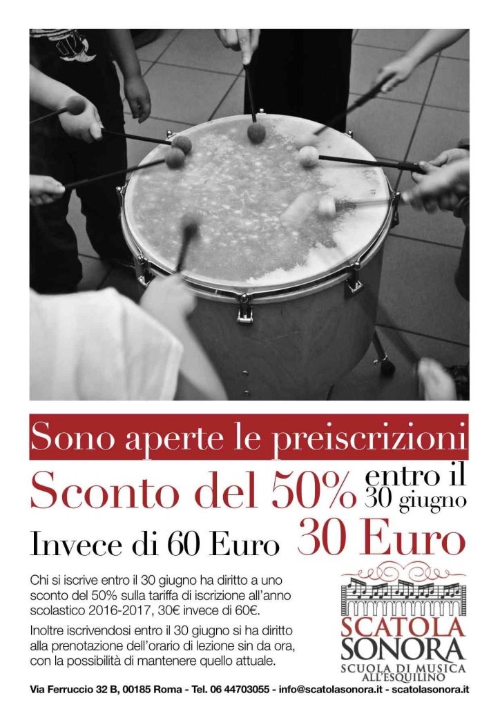 Scopri di più sull'articolo SONO APERTE LE PREISCRIZIONI sconto del 50%
