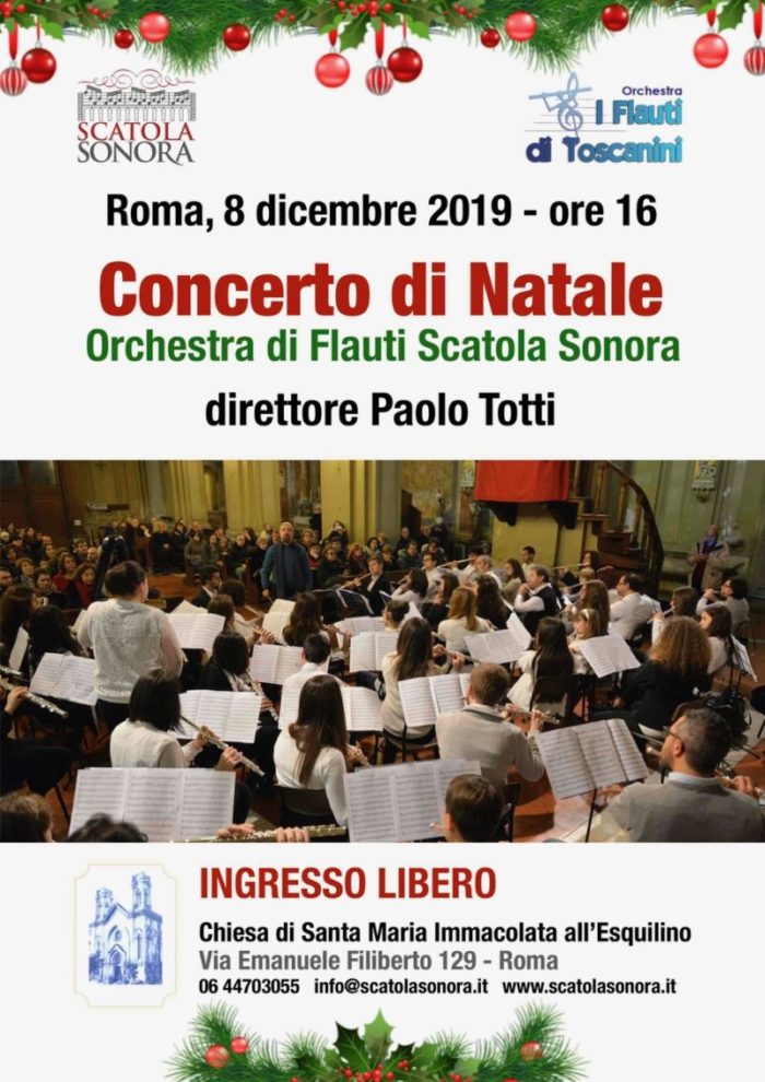 Scopri di più sull'articolo CONCERTO DI NATALE Orchestra di Flauti Scatola Sonora, 8 dicembre 2019