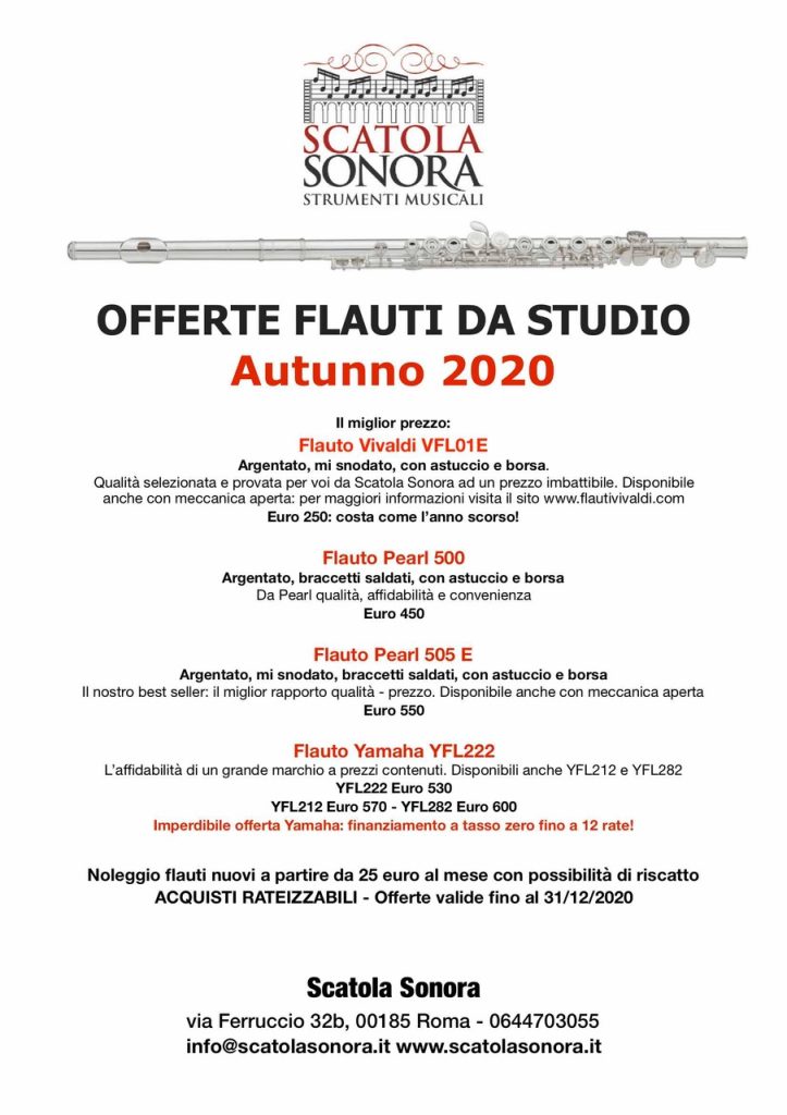 Scopri di più sull'articolo OFFERTE FLAUTI AUTUNNO 2020