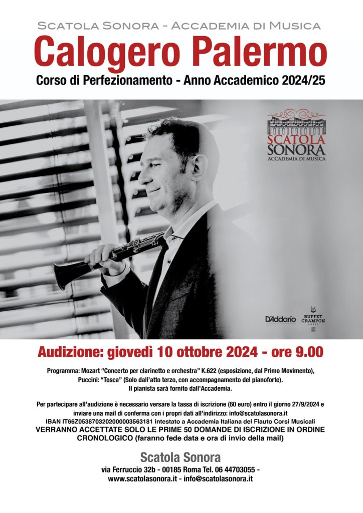 Calogero PalermoCorso di Perfezionamento - Anno Accademico 2024/25 - Clarinetto