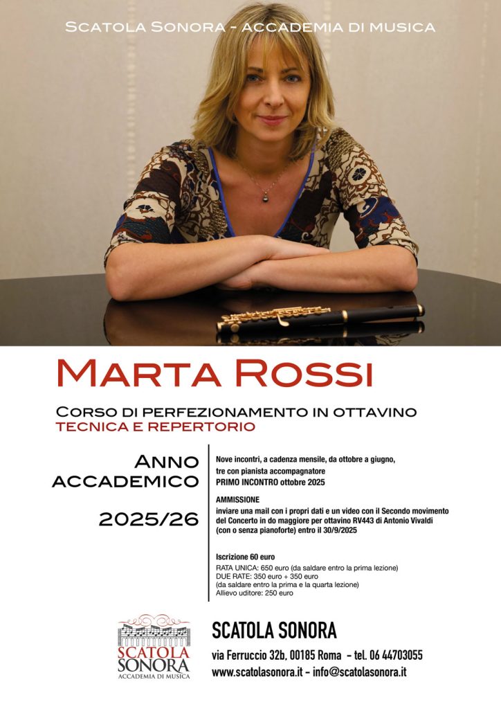 Scopri di più sull'articolo Marta Rossi – Corso di perfezionamento in ottavino 2025-26