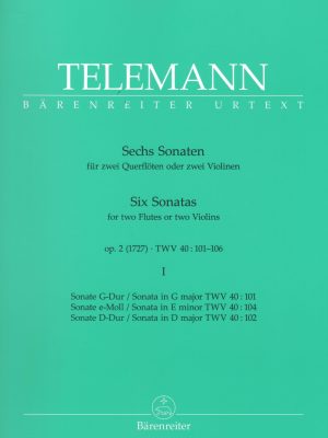 TELEMANN, GEORG PHILIPP – SECHS SONATEN FUR ZWEI QUERFLOTEN VOL. I