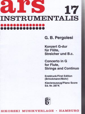 PERGOLESI, GIOVANNI BATTISTA – CONCERTO IN SOL MAGGIORE
