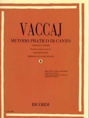 VACCAJ, NICOLA – METODO PRATICO DI CANTO (SOPRANO)