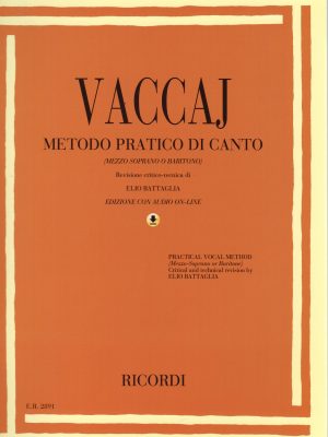 VACCAJ, NICOLA – METODO PRATICO DI CANTO MEZZO SOPRANO-BARITONO