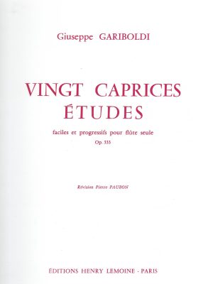 GARIBOLDI, GIUSEPPE – VINGT CAPRICES ETUDES OP. 333