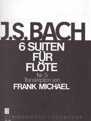 BACH, JOHANN SEBASTIAN – SUITE N. 5 BWV 1011