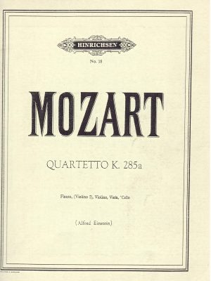 MOZART , WOLFGANG AMADEUS – QUARTETTO K. 285a (PARTI)