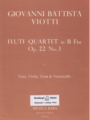 VIOTTI, GIOVANNI BATTISTA – FLUTE QUARTET IN B FLAT OP.22 N.1