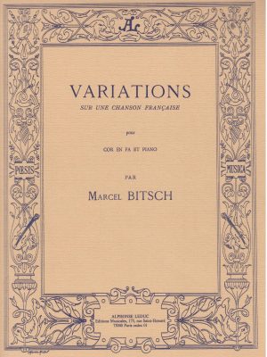 BITSCH, MARCEL – VARIATION SUR UNE CHANSON FRANCAISE