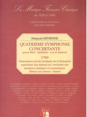 DEVIENNE, FRANÇOIS – QUATRIEME SYMPHONIE CONCERTANTE