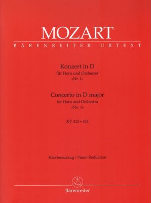 MOZART, WOLFGANG AMADEUS – CONCERTO PER CORNO E ORCHESTRA N° 1 IN RE KV 412 + 514