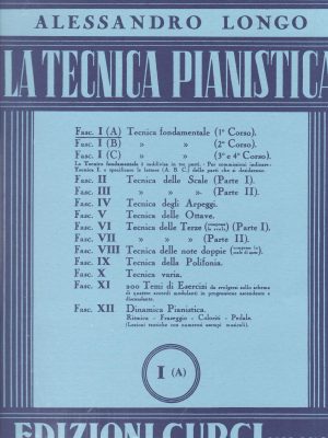 LONGO, ALESSANDRO – TECNICA PIANISTICA FASC. I A