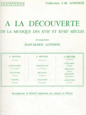 LONDEIX, JEAN-MARIE – A LA DECOUVERTE VOL. 3 SAX SOPRANO