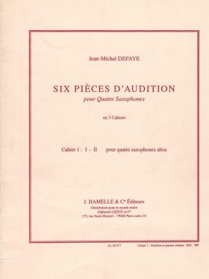 DEFAYE, JEAN-MICHEL – SIX PIECES D’AUDITION VOL. 1