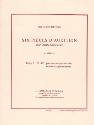 DEFAYE, JEAN-MICHEL – SIX PIECES D’AUDITION VOL. 2