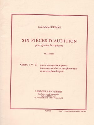 DEFAYE, JEAN-MICHEL – SIX PIECES D’AUDITION VOL. 3