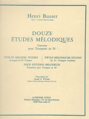 BUSSER, HENRI – DOUZE ETUDES MELODIQUES