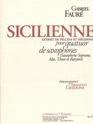 FAURE’, GABRIEL – SICILIENNE OP. 78