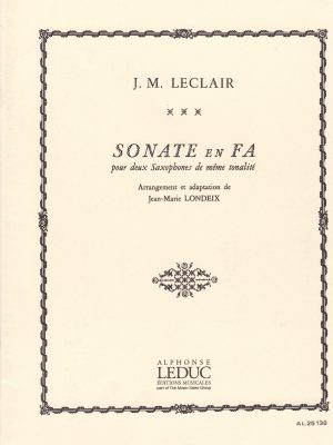 LECLAIR, JEAN-MARIE – SONATE EN FA POUR DEUX SAXOPHONES