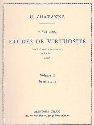 CHAVANNE, HENRI – 25 ETUDES DE VIRTUOSITE VOLUME 1