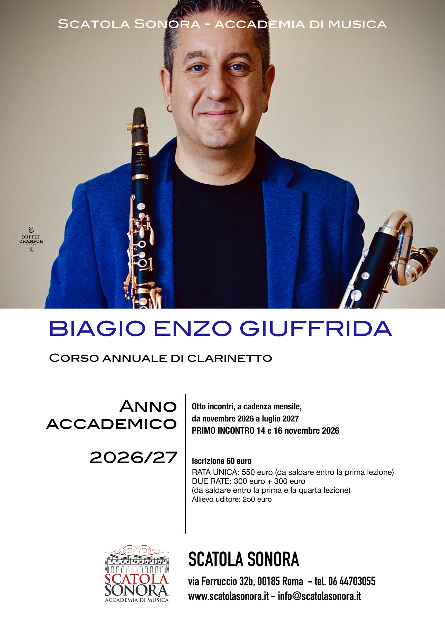 Biagio Enzo Giuffrida - Corso annuale di clarinetto 2026/27