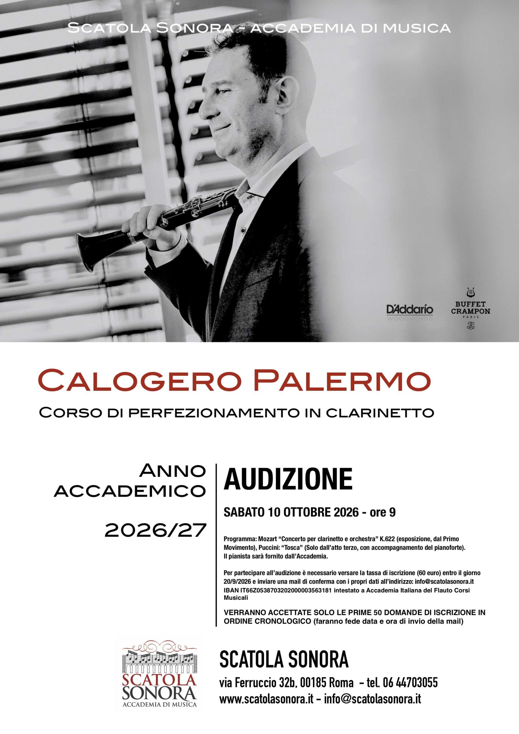 Audizione Corso Maestro Palermo 2026/27